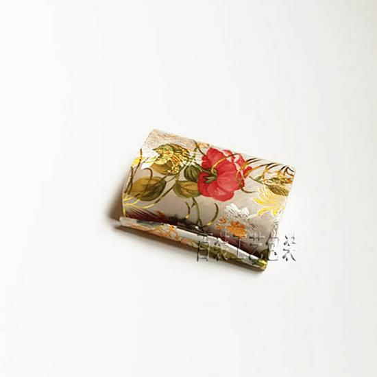 Gold Brocade Double Lipstick Case with Mirror and Jewelry Storage Box