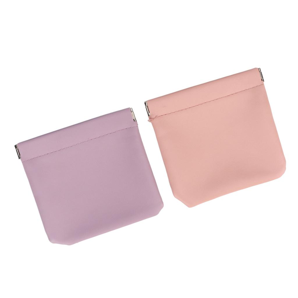 4 Colors Mini Lipstick Storage Bag Automatic Closure Portable PU Leather Pocket Cosmetic Makeup Bag for Earphone