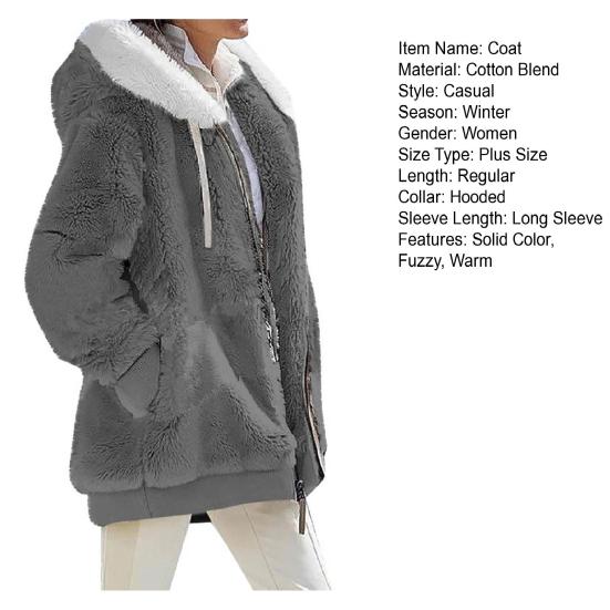 Cappotto invernale da donna tinta unita caldo peluche morbido taglie forti cappotto da signora abbigliamento invernale