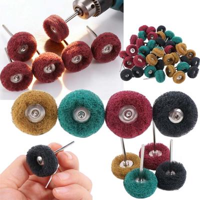 10pcs Buffing Drill Abrasive Brush Nylon Fiber Grinding Head Polishing Wheel  Rotary Tool