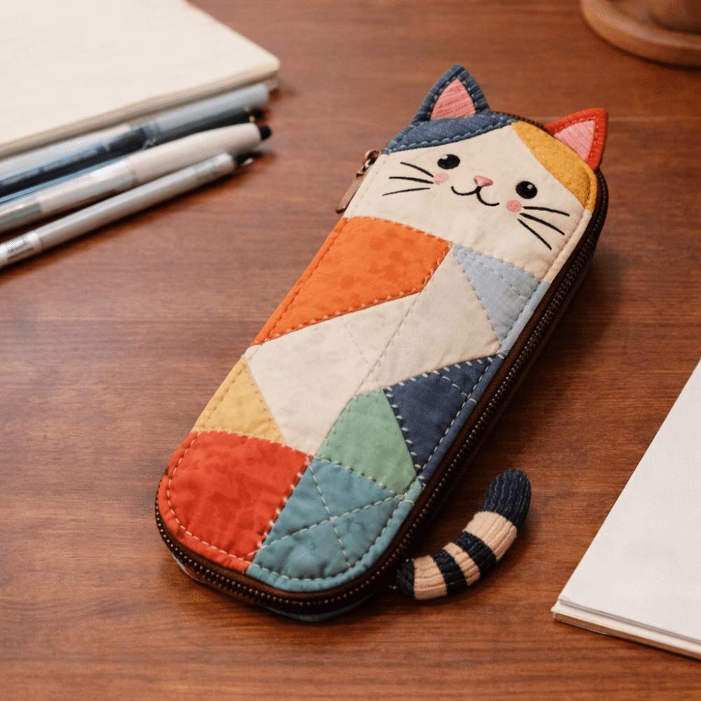 Patchwork Cartoon Pen Bag Japanese Style Stationery Storage Bag Fashion Cat Pencil Case  Office