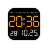 LED Wall Clock with Remote Control; Multi Functional Display Including Temperature and Countdown Features for Everyday Use