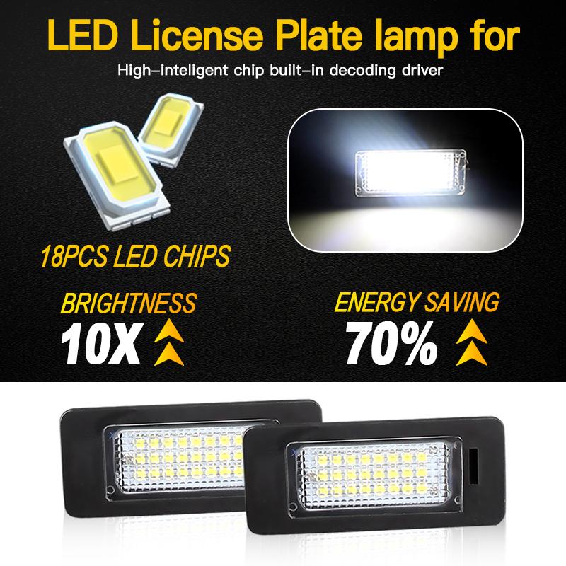 2pcs For Volkswagen Passat B6 R36 ( For Clip In Version Only ) 2006-2010 Sharan 7N 2011-2013 LED Number License Plate Light Lamp
