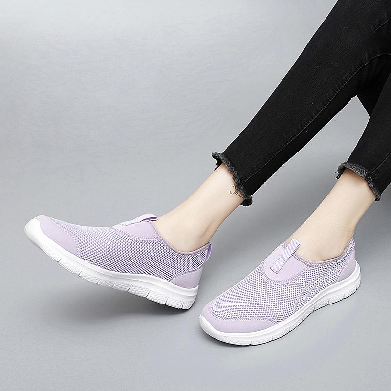 Fashion Women Casual Shoes Mesh Summer Breathable Sneakers Flat Shoes Lady Zapatos Mujer Flat Platform Light Leisure Women Flats Loafer