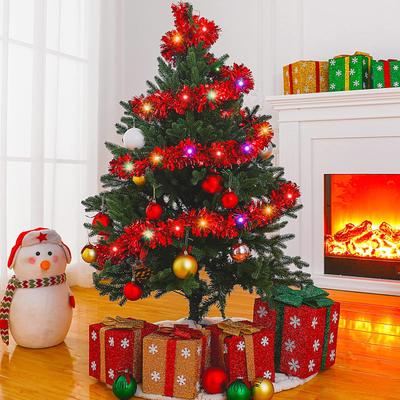 1 pz 2M Ghirlanda di Natale Decorazioni per Albero Interno Esterno Appeso Decorazione Festa Tinsel Resistente Festiva Capodanno Vacanze Decor