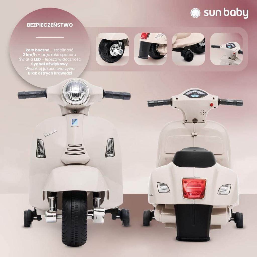 Cavalcabile Elettrico per Bambini Scooter Vespa Ecru