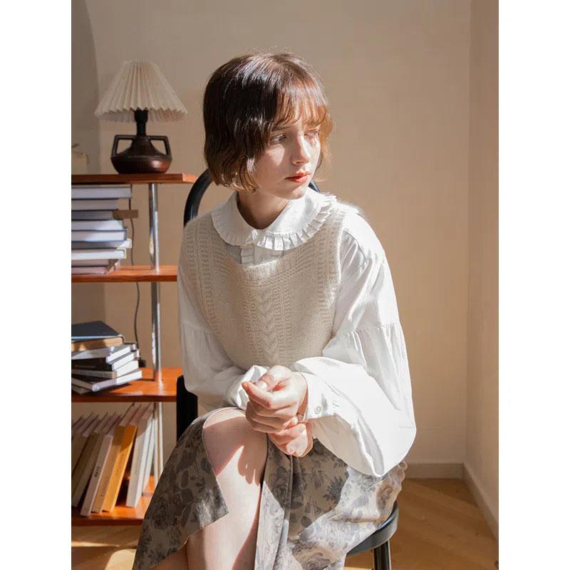 Square Collar Sweater Vest Ladies French Vintage Twisted Knitted Vests Women Autumn Winter Casual Slim Pullovers Vests