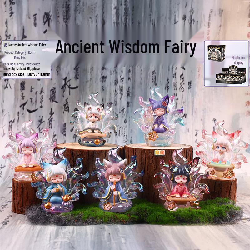 Tu Shan Weisheitsfuchs Fee Figur: Trendiges dekoratives Harzspielzeug für den Schreibtisch und als Geburtstagsgeschenk