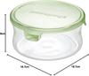 iwaki Pack Range Green Round Storage X Large Microwave and Dishwasher Safe & Container, 1.3L Capacity, 16.7 H8cm, KT7403-G, Heat-Resistant Glass,