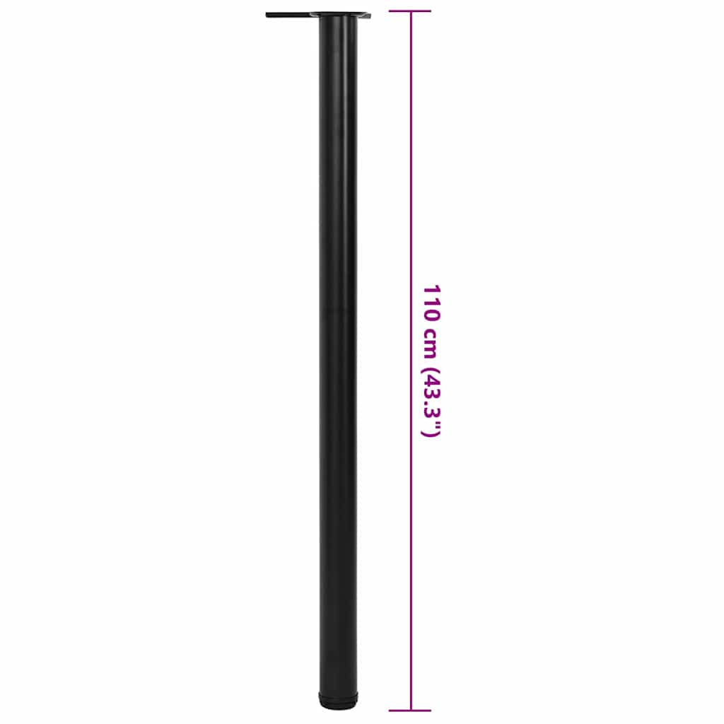 4 Nogi Do Stołu Z Regulacją Wysokości Czarne 1100 Mm