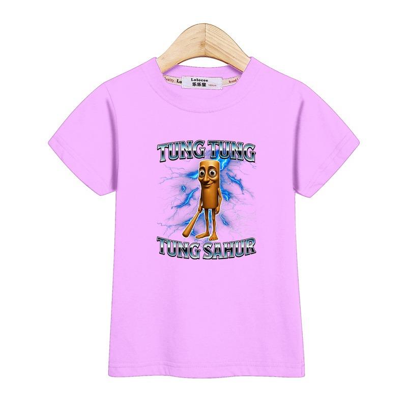 Children Summer Shirt Italian Brainrot Cartoon T-shirt for Boys AI Printed Top Short Sleeved Tees