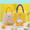 Entzückende Gelbe Ente Bento Tasche Niedliche Cartoon Handtasche Canvas Thermotasche