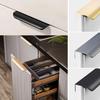 Hidden Furniture Handles Golden Black White Kitchen Cabinet Pulls Punch Free Handles For Cabinets And Drawers Arc Wardrobe Pull Door Furniture Handle