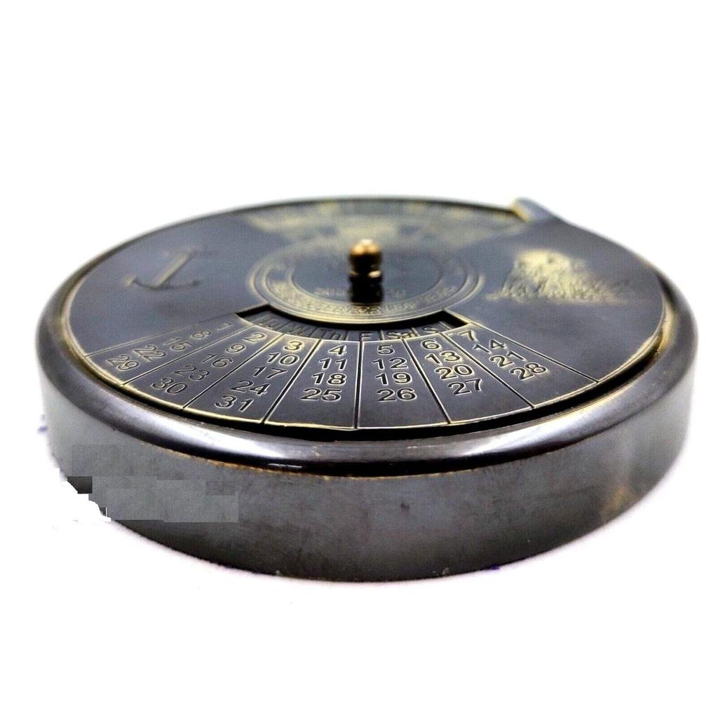 Qarzun Antique Style Brass Calendar 100 Yrs Paper Weight Gift