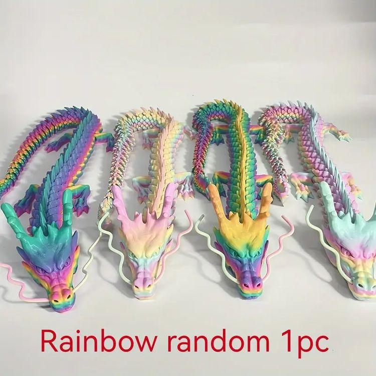 New 90Cm 3D Printed Dragon Full Body Joints That Can Move Home Furnishing And Decoration Figurines Desktop Ornament Children Toy