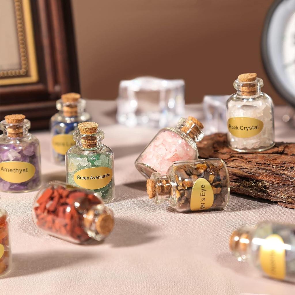 9PCS Gemstones Bottles Crystals and Healing Stones Witchcraft Supplies Crystals Chakra Healing Crystals Bulk Crystals
