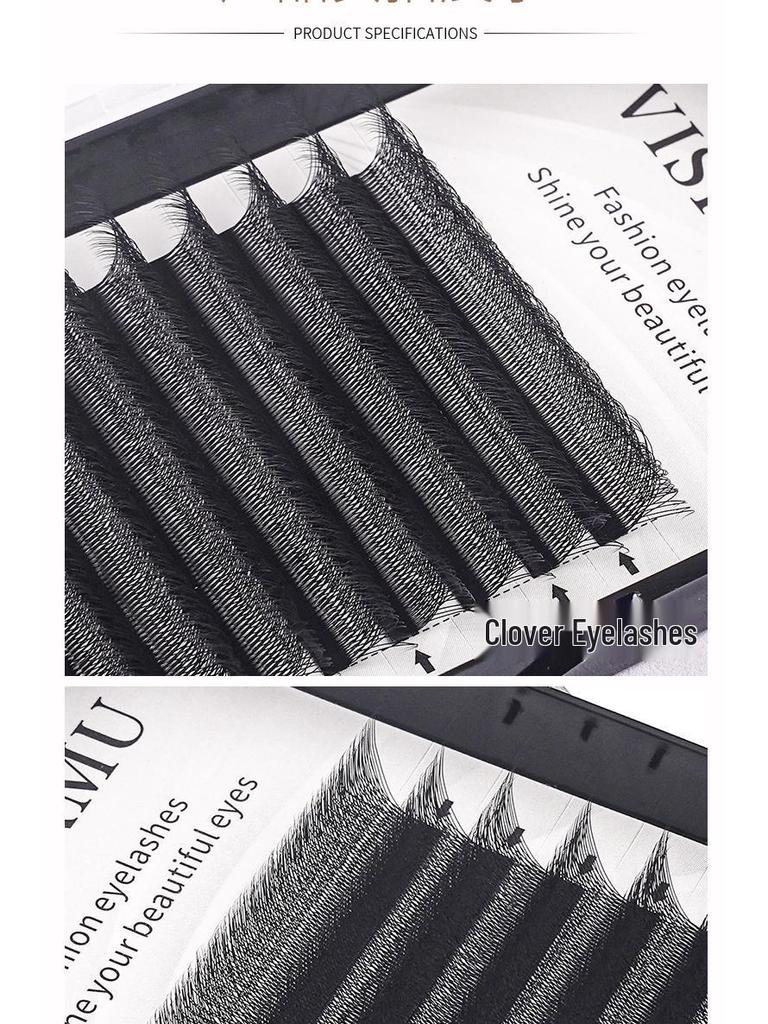 Natural Thick YY Eyelash Extensions - Large Capacity, Non-Scattered, Three-Leaf/Four-Leaf Design