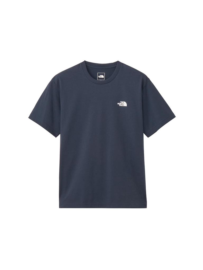 North Short Sleeve Cut and Sew Short Sleeve Back Square Logo Tee NT32447 Urban Navy M [The Face] T-Shirt