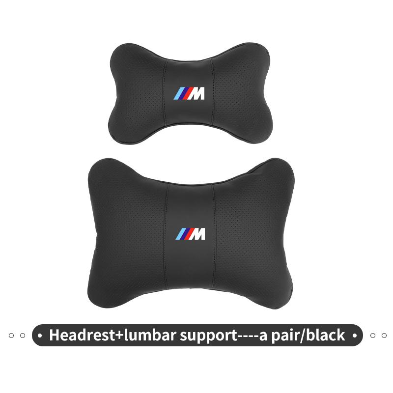 Leather Car Seat Headrest Neck Pillow Lumbar Support Mat For BMW E30 E34 E36 E39 E46 E52 E53 E60 E61 E62 E70 E71 E83