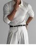 Men's Long-Sleeve Striped Knitted Polo Shirt - Autumn Muscle Fit