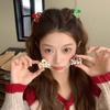 Painted Wavy Trumpet Hair Clips Bangs ClipsNew Year Fun Christmas StockingsHair Clips Hair Accessories