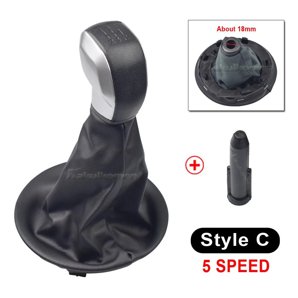 5R Speed Manual Gear Shift Knob Boot Gaiter For Citroen Berlingo II Peugeot Partner 2008 2009 2010 2011 2012 2013 2014 2015-2018