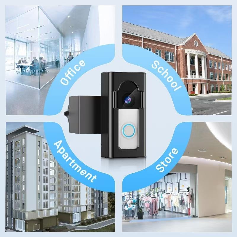 Universal Anti-theft Video No Drilling Ring Doorbell Bracket, Camera Doorbell Door Installation Non-blocking Plug Sensor