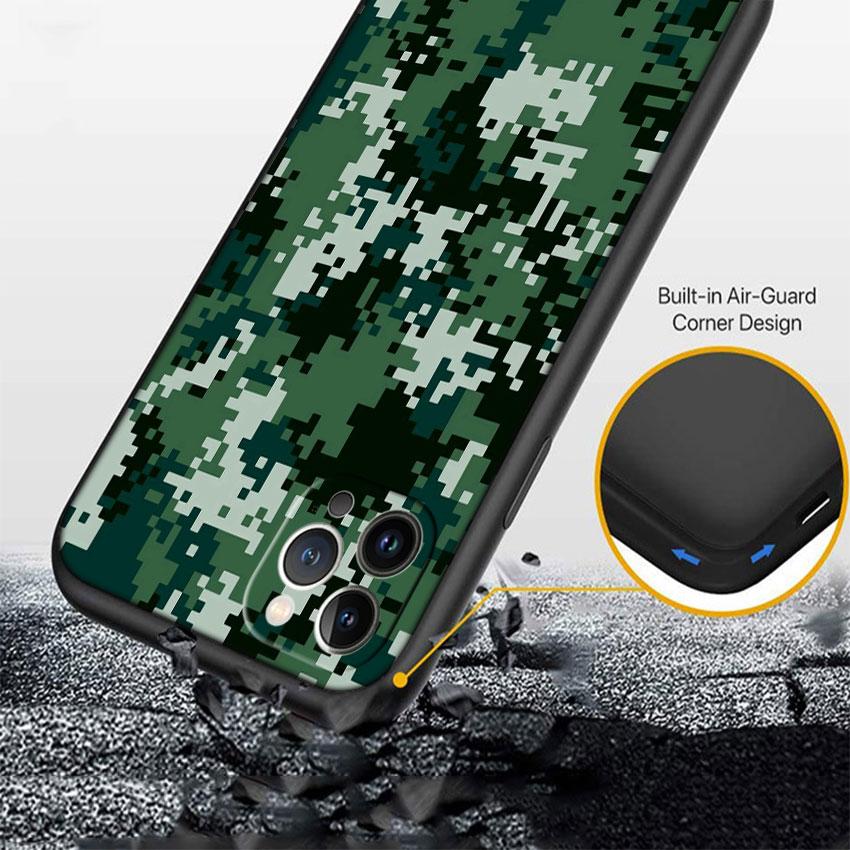 LO18 Camouflage Soft Shell Phone Case for Samsung Galaxy S20 S21 S22 Ultra FE + Plus A21S A22 A24 A25 A26 A30 A30S A31