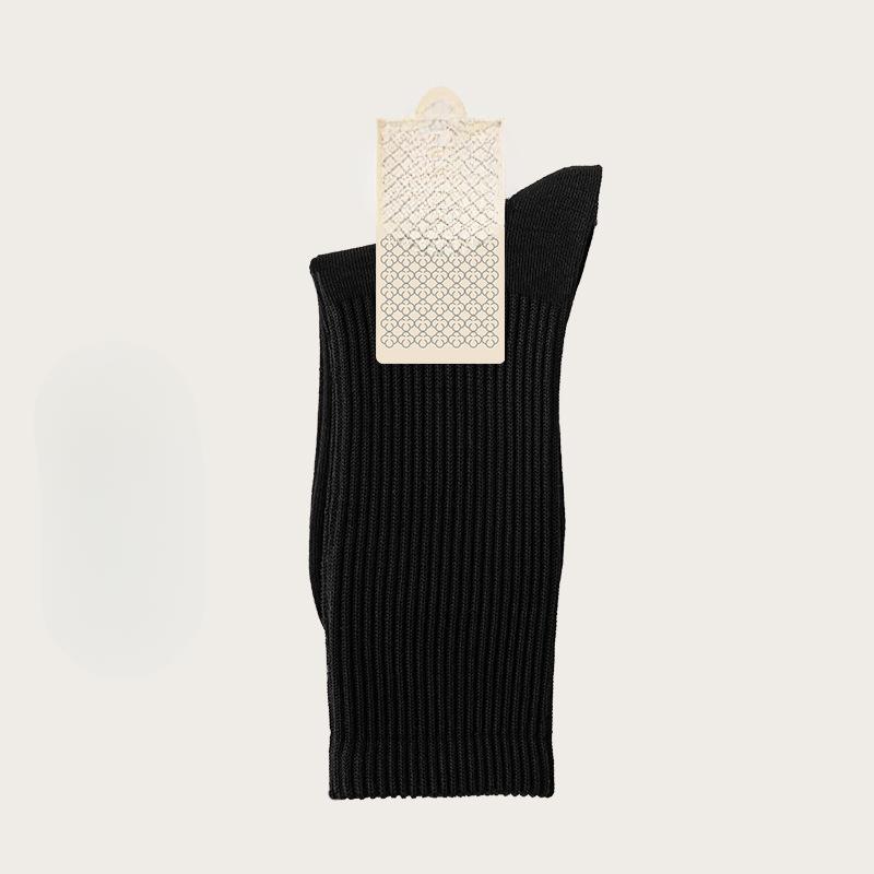 Female Spring and Summer Pure Cotton Deodorant Sweat Absorber 7A Antibacterial Pure Color Boneless Tube Socks