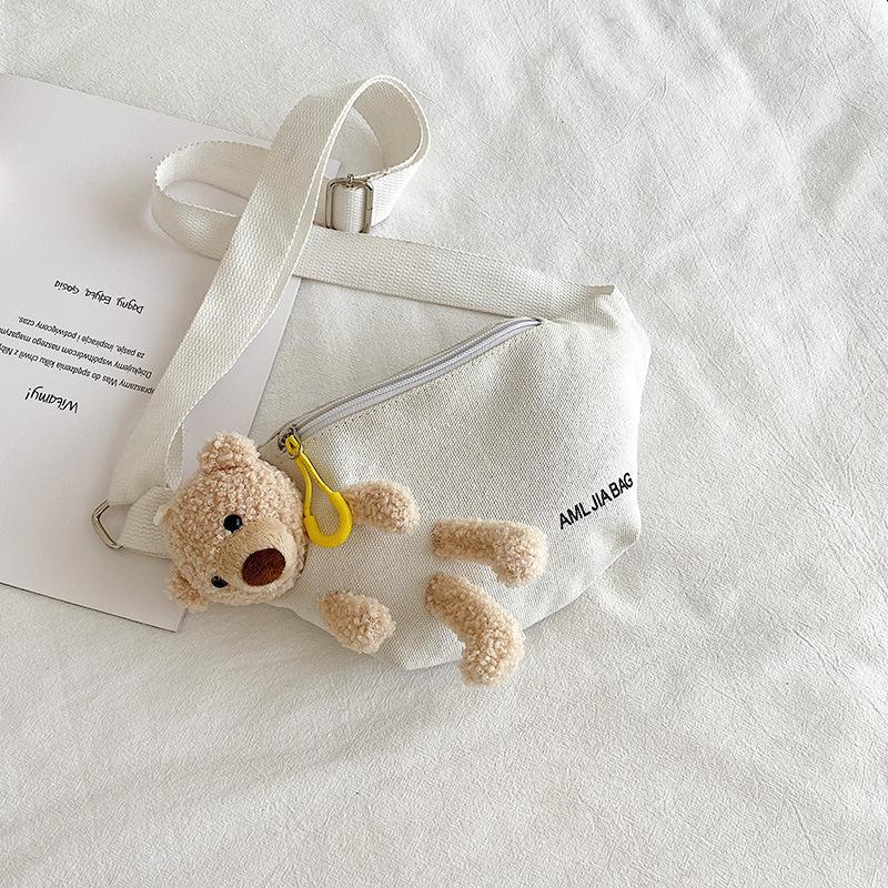 20255 Printed Letter Cute Bear Crossbody Bag
