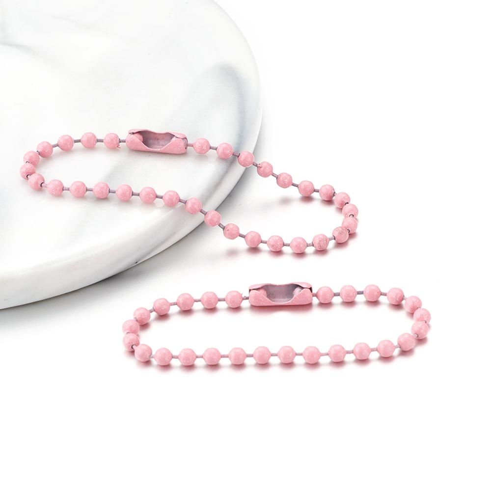100pcs/lot Colorful Ball Bead Chains Fit Key Chains Hand Tag Connector ForDIY Bracelet Jewelry Making Accessorise Length 10 12cm