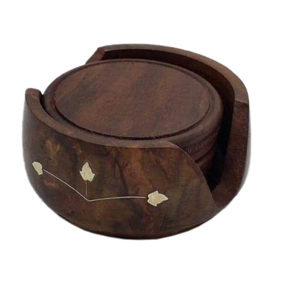 Деревянные подставки под напитки, набор из 6 деревянных подставок под стол для чашек, кофейных кружек, пивных банок, барных стаканов и стаканов для воды