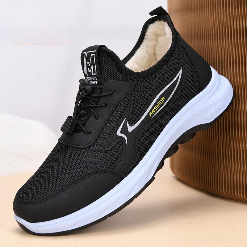 Herren Winter Gefütterte Warme Baumwollschuhe Weiche Sohle Bequem Mittelalterlich Ältere Papa Freizeitschuhe Outdoor Wandern Kalte Winterschuhe