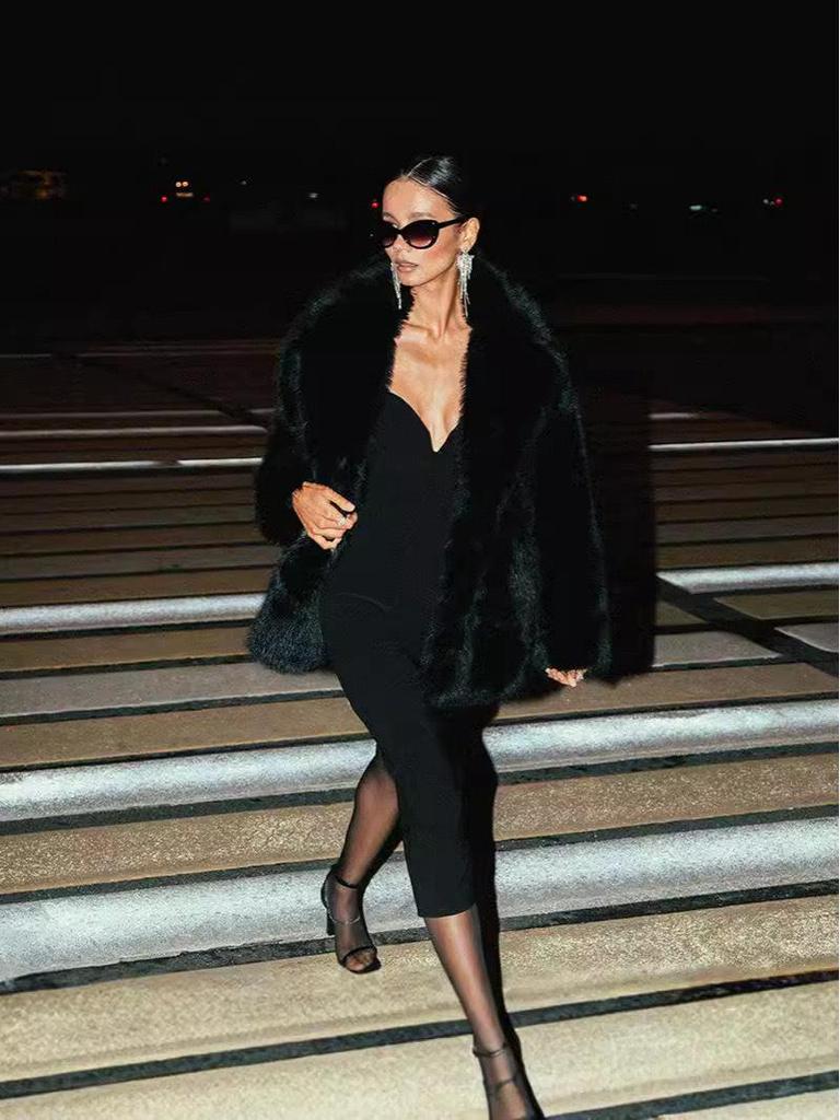 European & American Style Women's Faux Fur Lapel Coat - Autumn/Winter Fashion