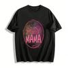 Blessed Mama Heart Print Casual Top Grateful Mom Loose Fit Tee Pure Cotton T-shirt