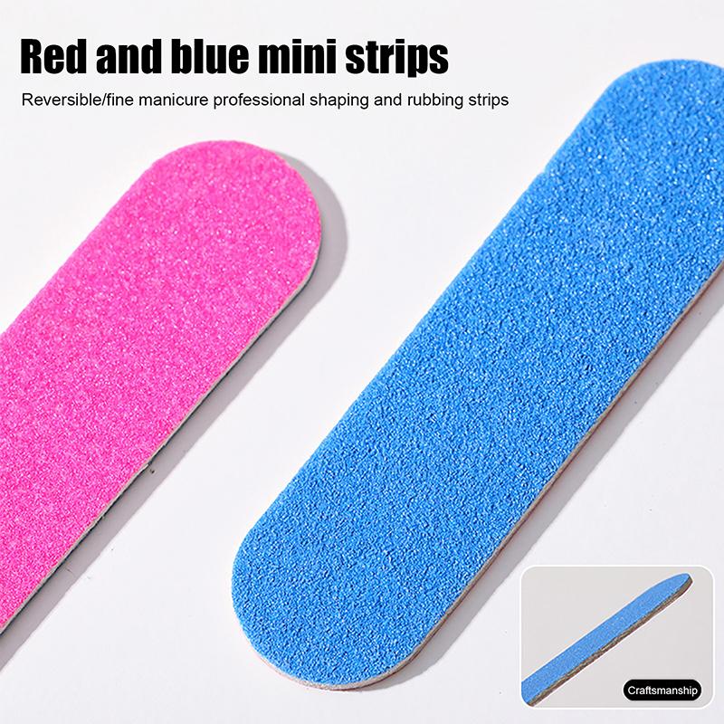 10Pcs Double Side Nail Polish Sanding Disposable Mini Nail File Buffer Strips Grinding Polishing Manicure Care Tools