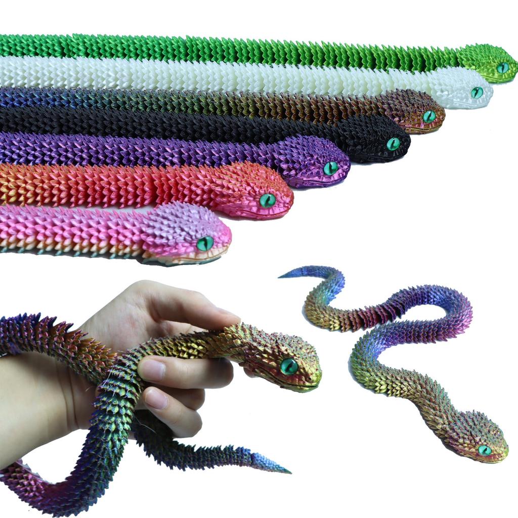 Viper 3D Printed Snake Toy - Creative Animal Model Blind Box for Kids