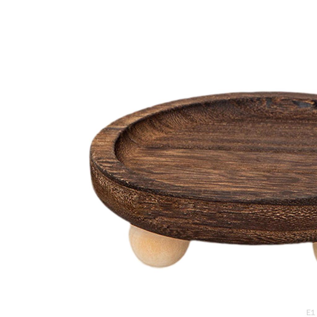 Wooden Riser Tray Holder Plate Organization Serving Pedestal Stand Jewelry Display for Cabinet