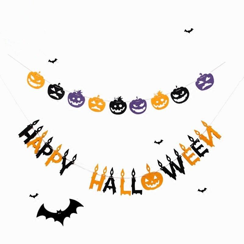 Decorative Banner Halloween Set Made From Soft Fabric For Unique Arrangements Venue