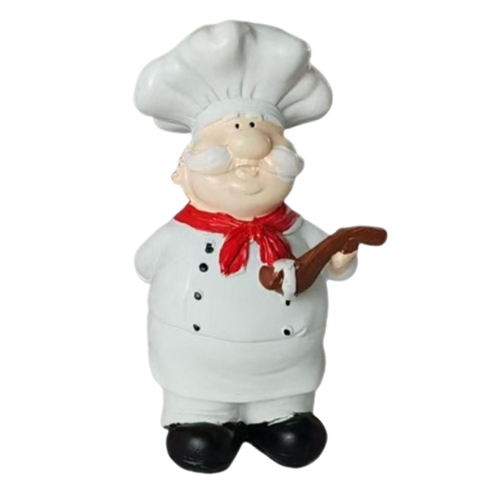 Chef Resin Figurine Ornament Modern Decorative Collectible Decor for Table Kitchen Counter