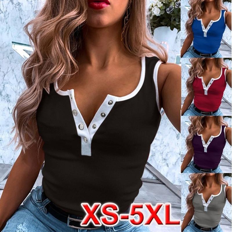 

Summer Women s Fashion V-neck Cotton Shirt Casual Top Pullover Women s Beach Tank Top Plus Size Sleeveless Top Tank