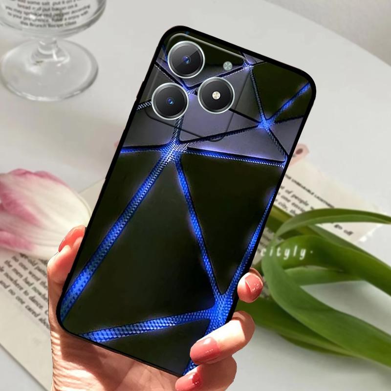 Pro Realme C61 Pouzdro RMX3939 Roztomilý Kreslený Měkký Silikon TPU Zadní Kryt Telefonu Pro OPPO Realme C63 4G Nárazuvzdorný Matný Coque Fundas
