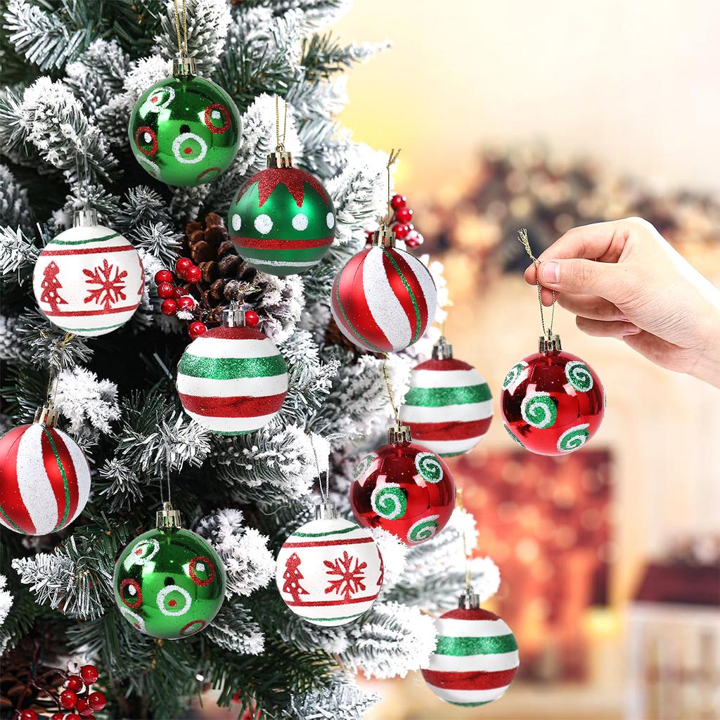 Christmas Electroplated Plastic Ball Pendant Xmas Decor For Home 2024 Xmas Tree Hanging Ball Navidad Natal New Year Gifts 2025