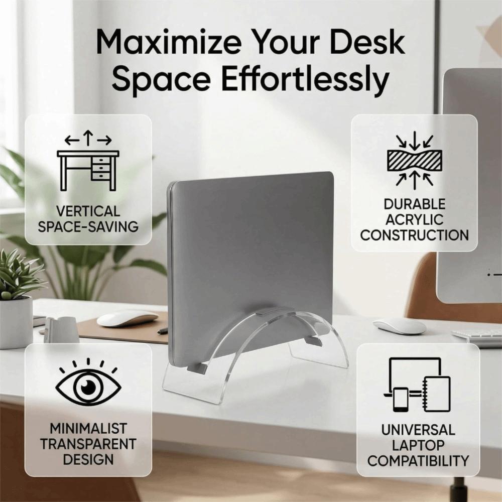 Minimalist Acrylic Laptop Stand Transparent Notebook Dock Invisible Vertical Laptop Stand Travel