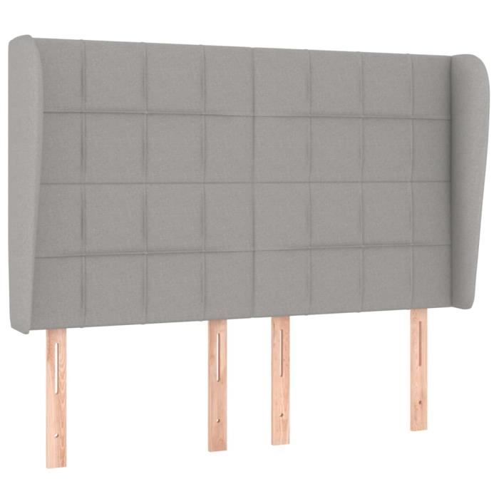 VidaXL Headboard with Ears Light Grey 147x23x118-128 Cm Fabric3117954