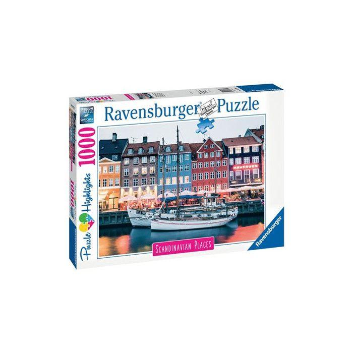 Puzzle 1000 pièces - ravensburger - copenhague danemark - voyage et cartes - intérieur - mixte