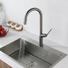 Brushed Gold/Gray Pull Out Kitchen Sink Faucet Brass Deck Mounted Stream Sprayer Hot And Cold Water Mixer Sink Faucet