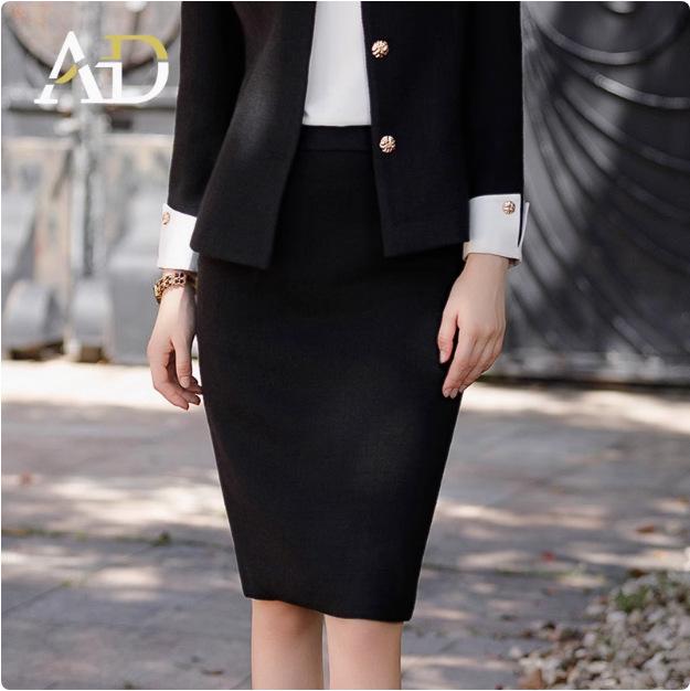 

AD Осенне-зимнее твидовое пальто с лацканами: Элегантный шерстяной комплект для изысканных леди Large