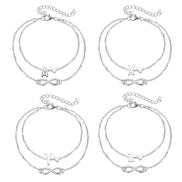 Damen Silber SP Rot Herz Knöchel Armband Kette Fuß Fuß