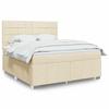 VidaXL Slat Bed Base with Mattress Cream 180x200 Cm Fabric, Bed, Platform Bed, Panel Bed, Furniture of 3291752